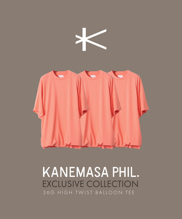 【KANEMASA PHIL.】EXCLUSIVE - 36G HIGH TWIST BALLOON TEE - SALMONPINK