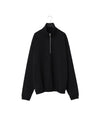 【KANEMASA PHIL.】EXCLUSIVE - 36G SUPER FINE GAUGE HALF ZIP PULLOVER - BLACK