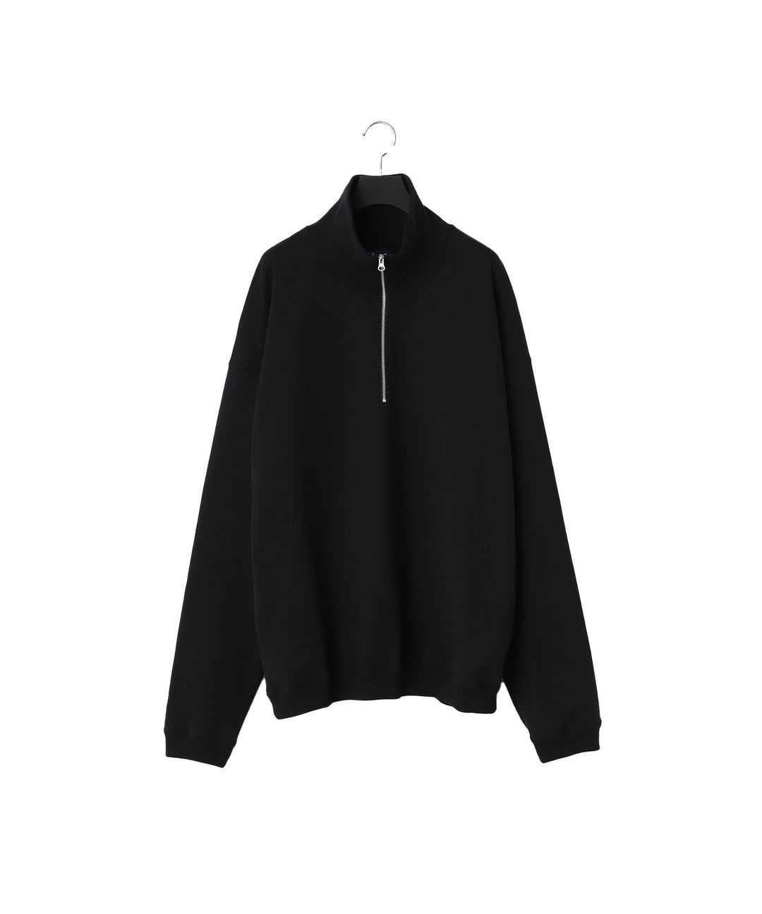 【KANEMASA PHIL.】EXCLUSIVE - 36G SUPER FINE GAUGE HALF ZIP PULLOVER - BLACK