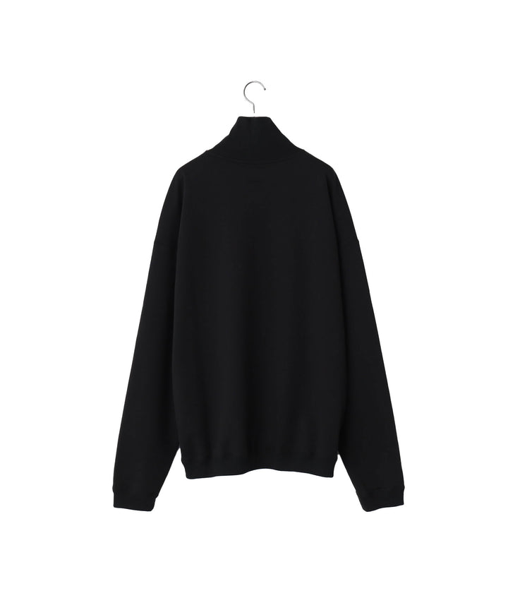【KANEMASA PHIL.】EXCLUSIVE - 36G SUPER FINE GAUGE HALF ZIP PULLOVER - BLACK