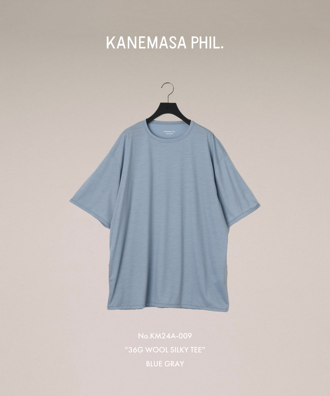 【KANEMASA PHIL.】カネマサフィル 36G WOOL SILKY TEEのBLUE GRAYの公式通販サイトsession福岡セレクトショップ
