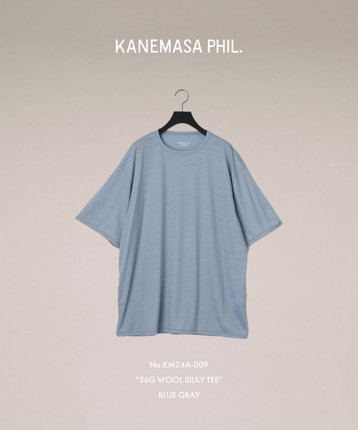 【KANEMASA PHIL.】カネマサフィル 36G WOOL SILKY TEEのBLUE GRAYの公式通販サイトsession福岡セレクトショップ