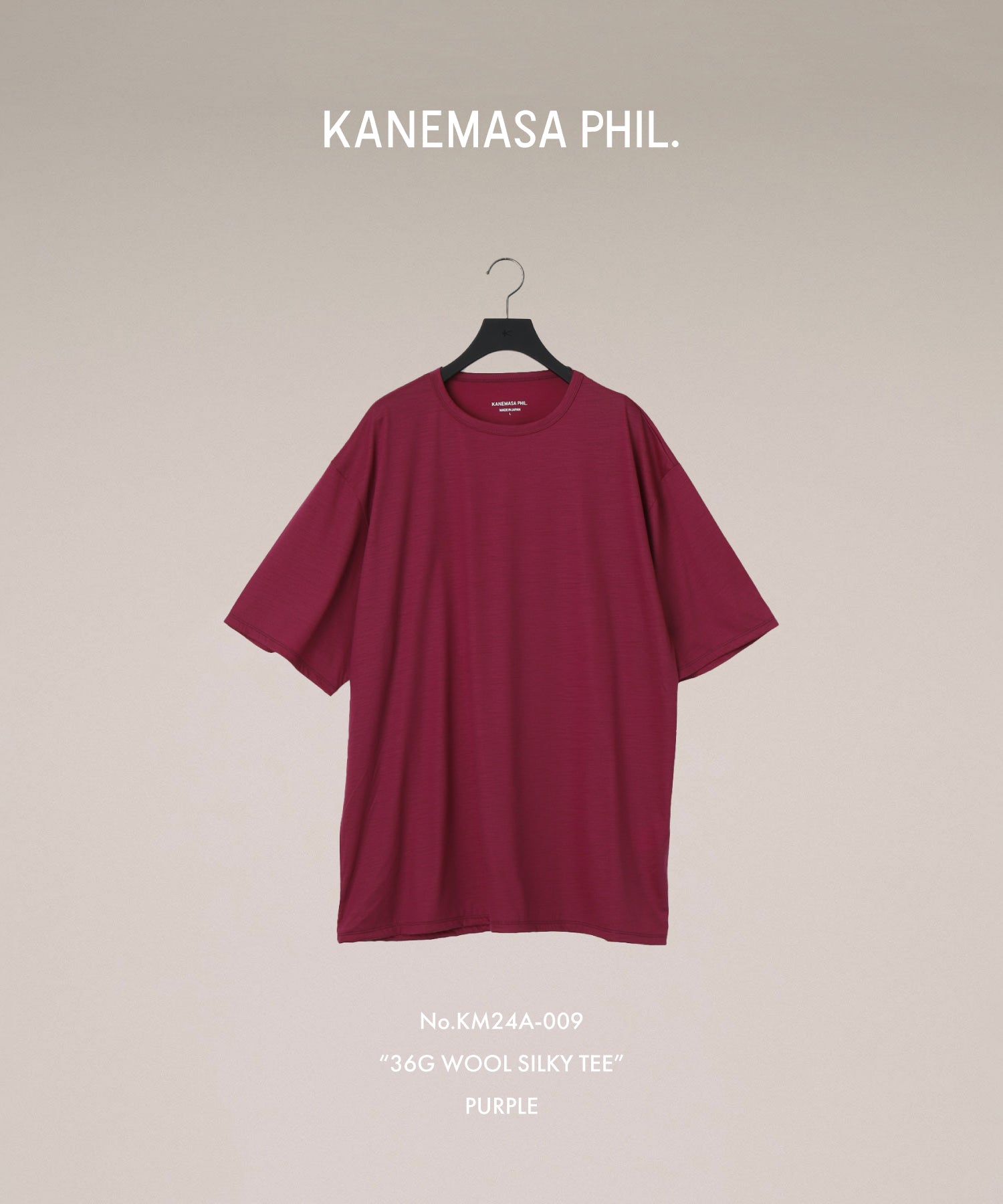 【KANEMASA PHIL.】カネマサフィル 36G WOOL SILKY TEEのPURPLEの公式通販サイトsession福岡セレクトショップ