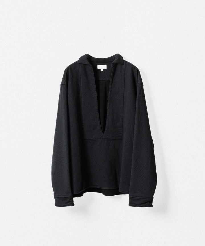 KANEMASA PHIL. カネマサフィル 36G NEEDLE PUNCH V NECK SMOCKのBLACK 公式通販サイトsession福岡セレクトショップ