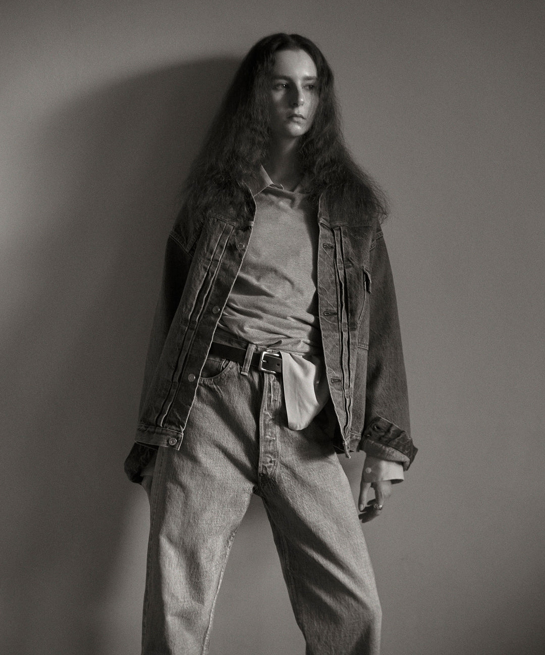 インテリムのHYPER BIG VINTAGE WASHED "1ST KIBATA SHUTTLE DENIM JACKETのSHABBY