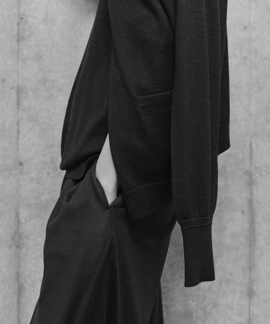 MAYKAM メイカムのSTRUCTURE EYELET CARDIGANのBLACK 公式通販サイトsession福岡セレクトショップ