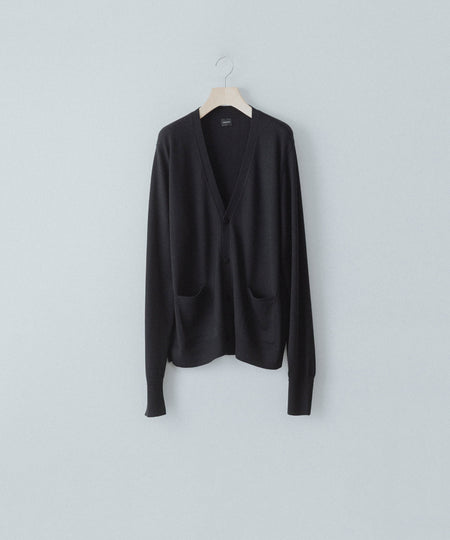 【MAYKAM】 STRUCTURE EYELET CARDIGAN - BLACK