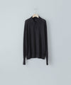 【MAYKAM】 STRUCTURE EYELET L/S POLO - BLACK
