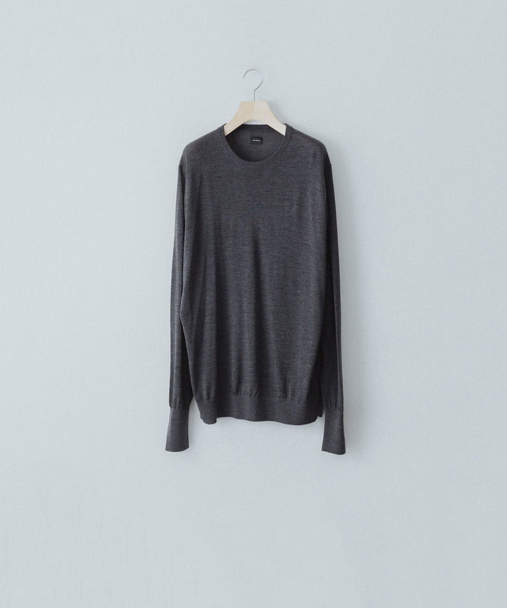 MAYKAM メイカムのSTRUCTURE EYELET CREW NECKのSTONE GREY 公式通販サイトsession福岡セレクトショップ