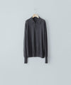 【MAYKAM】 STRUCTURE EYELET L/S POLO - STONE GREY