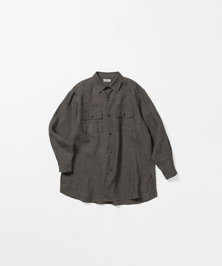 nakedgauge(ネイキッドゲージ)のSUMI LINEN BIG SHIRT - CHARCOAL GRAYの公式通販サイトsession福岡セレクトショップ