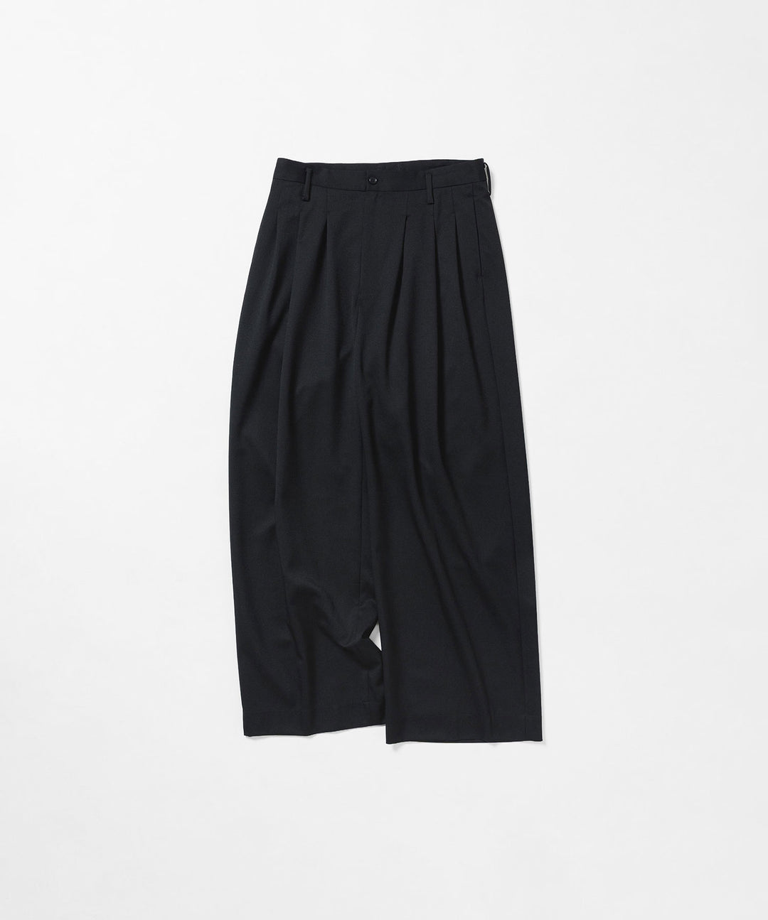 nakedgauge(ネイキッドゲージ)のWOOL GABARDINE 3PLEAT WIDE SLACKS - BLACKの公式通販サイトsession福岡セレクトショップ
