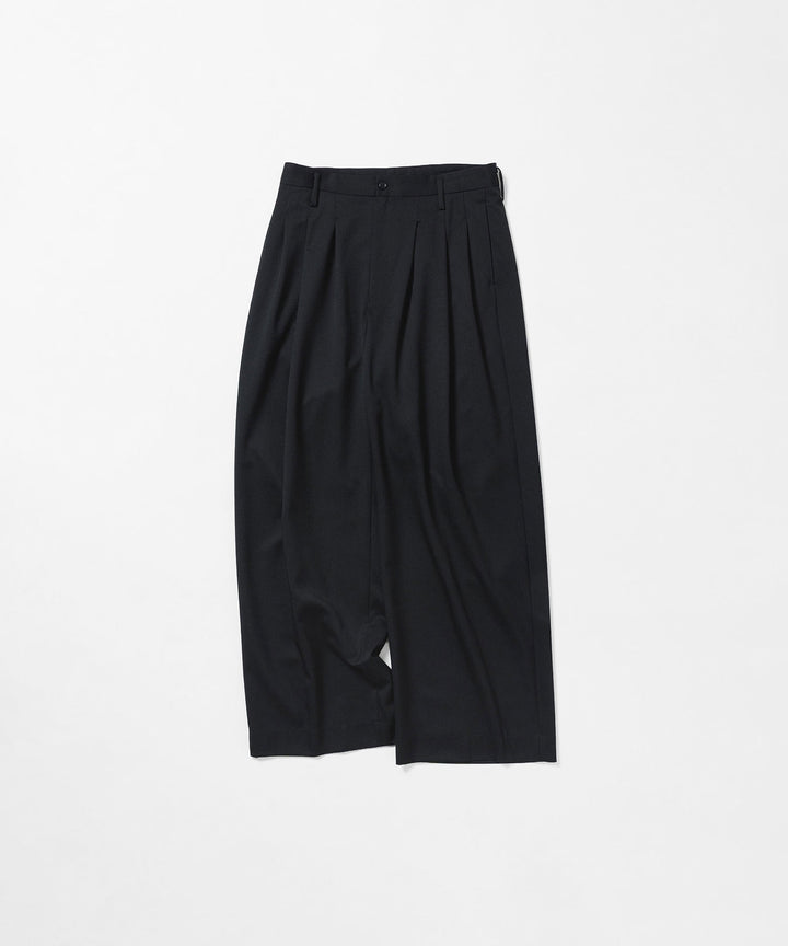 nakedgauge(ネイキッドゲージ)のWOOL GABARDINE 3PLEAT WIDE SLACKS - BLACKの公式通販サイトsession福岡セレクトショップ