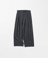 【nakedgauge】 WOOL GABARDINE 3PLEAT WIDE SLACKS - CHARCOAL GRAY