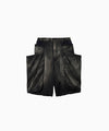 【SUBLATIONS】RUSTY SATIN GARDEN SHORT PANTS - BLACK