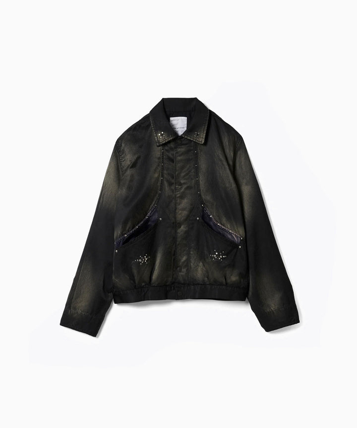 SUBLATIONS サブレーションズのRUSTY SATIN SPORTS JACKETのBLACK 公式通販サイトsession福岡セレクトショップ