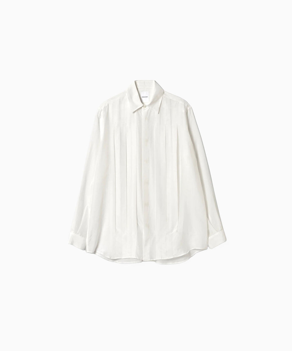 SUBLATIONS-サブレーションズのSHEER TUCK DRESS SHIRTのWHITE公式通販サイトsession福岡セレクトショップ