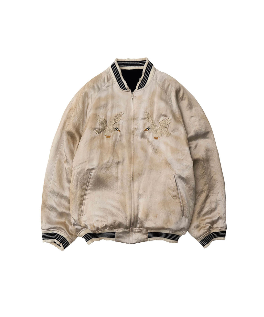 ssstein(シュタイン)×KEITAMARUYAMAのVINTAGE SATIN / VELVET REVERSIBLE ZIP JACKET - GREIGE×BLACKの公式通販サイトsession福岡セレクトショップ
