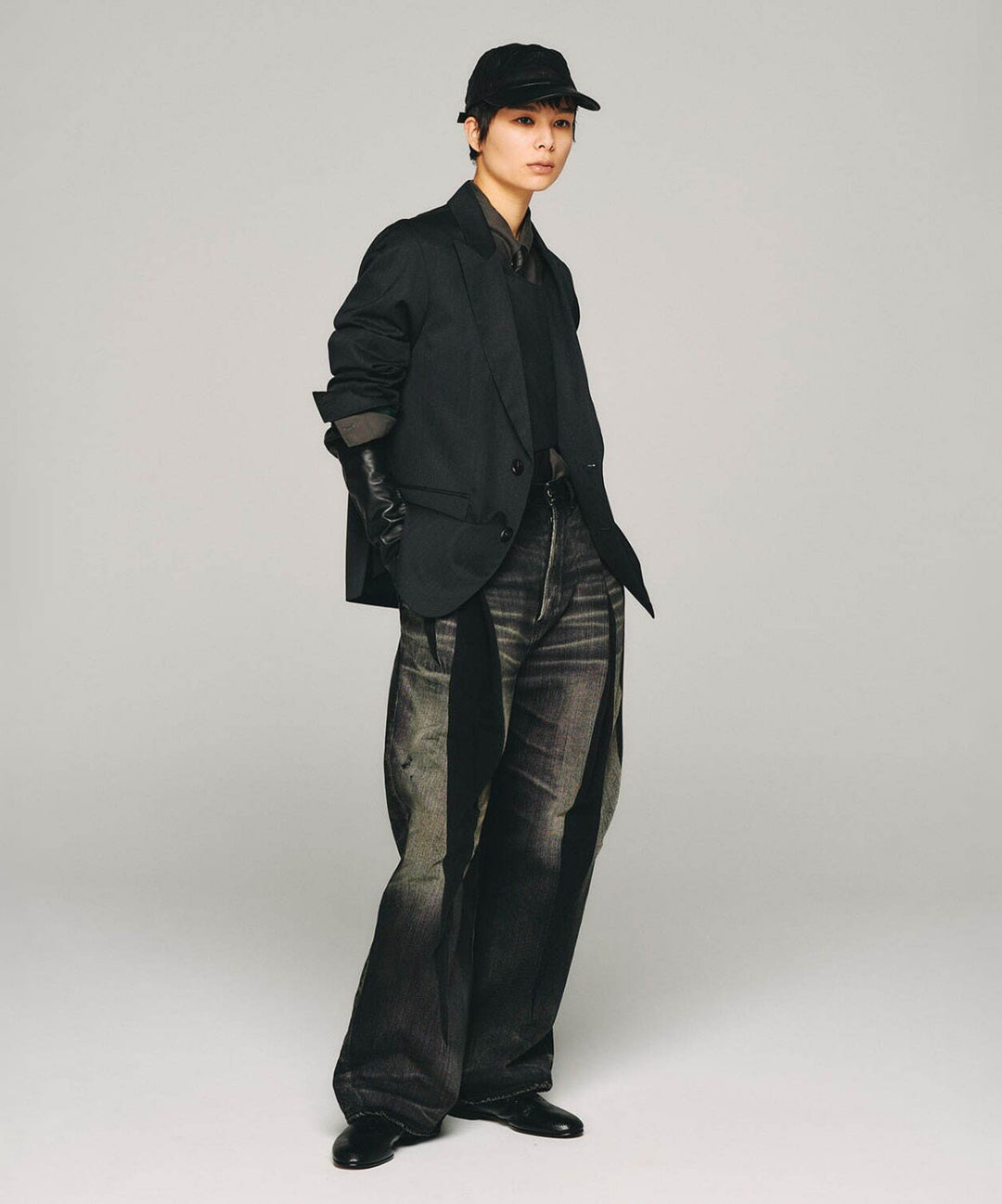 【SUBLATIONS】2TUCK WIDE DENIM PANTS "ENTASIS MK-Ⅱ" - USED BLACK