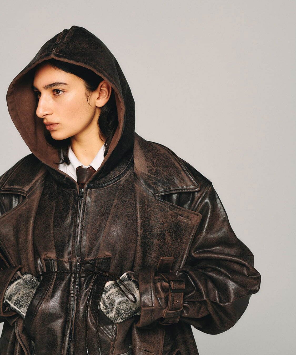 【SUBLATIONS】CRACKING COATED PARKA - BROWN BASE