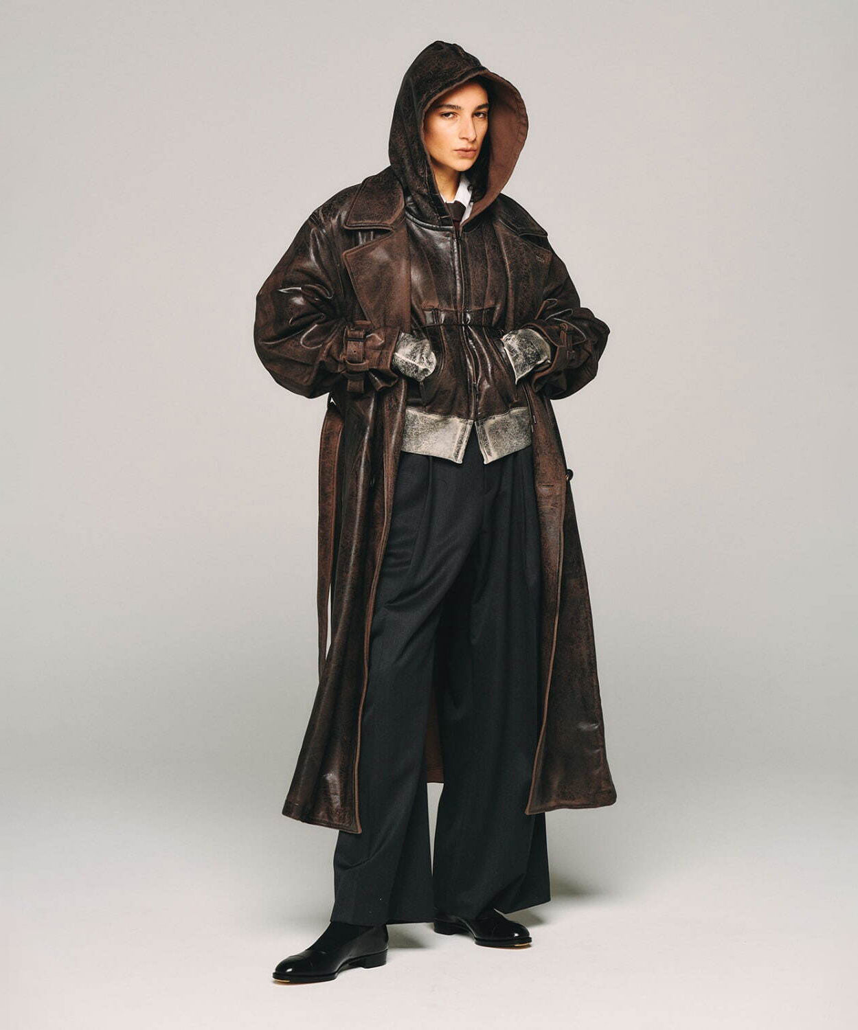 【SUBLATIONS】CRACKING COATED PARKA - BROWN BASE