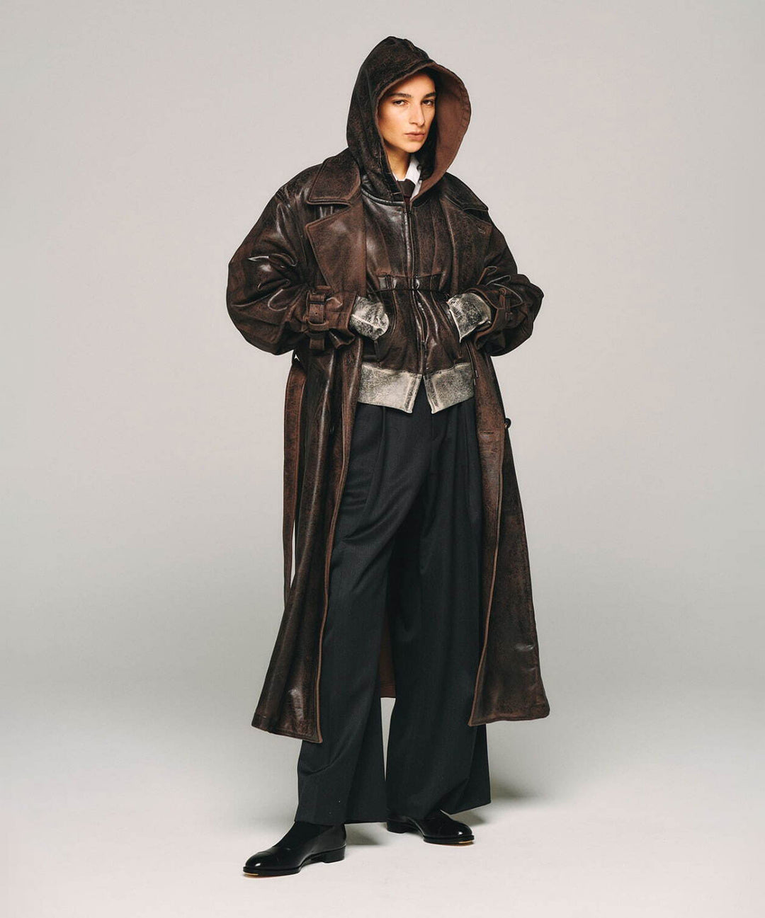【SUBLATIONS】CRACKING COATED PARKA - BROWN BASE