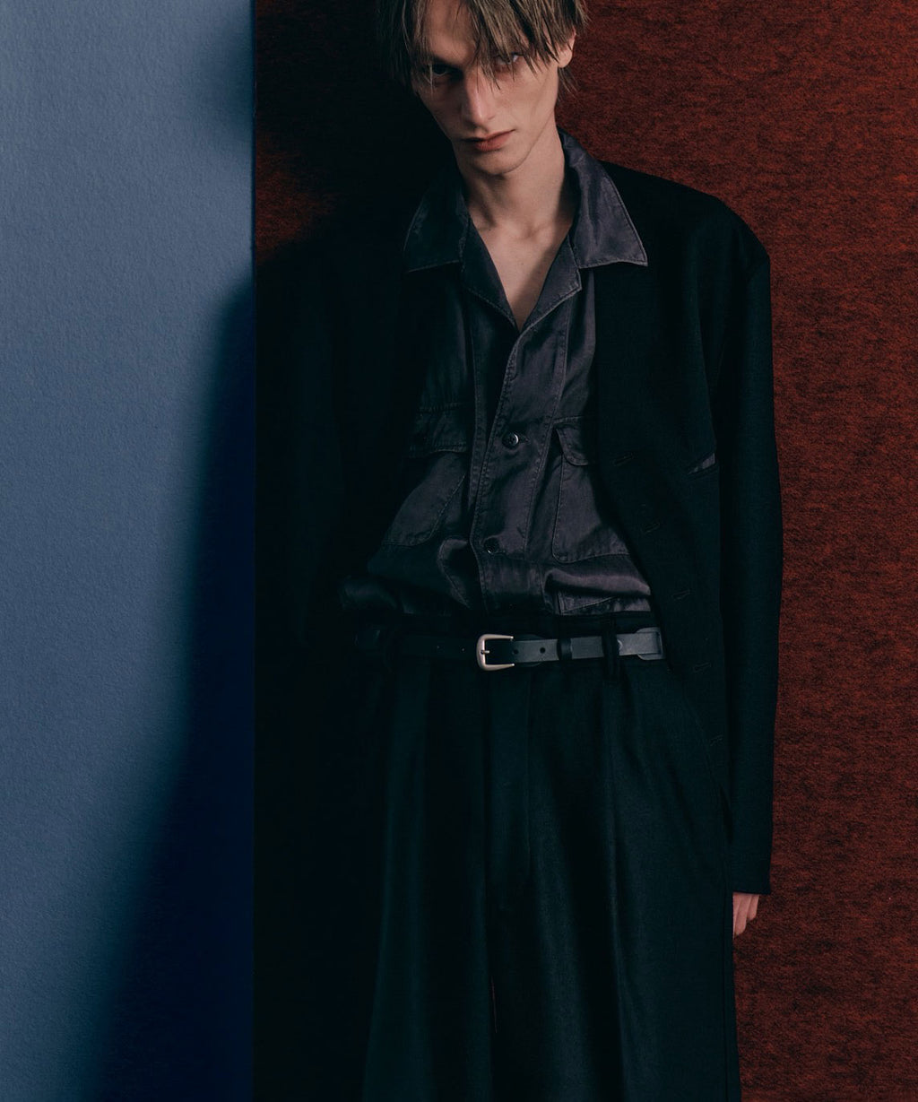 ANTHEM A-アンセムエーのPIGMENT CUPRO OPEN COLLAR SHIRTのCHARCOAL 公式通販サイトsession福岡セレクトショップ