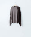 【UJOH】CREW NECK BOX CROPPED KNIT - BROWN