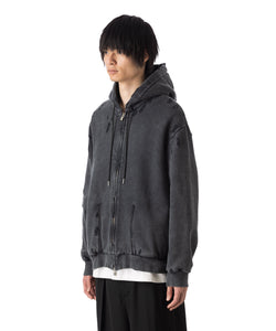 VEIN ヴェインのCO SWEAT DISTRESSED ZIP UP HOODIE - X.BLACKの公式通販サイトsession福岡セレクトショップ