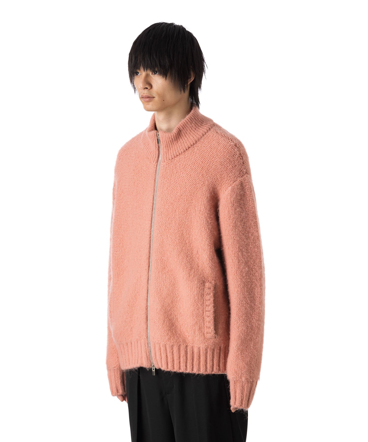 VEIN ヴェインのSHAGGY KNIT DRIVERS JACKET - PINKの公式通販サイトsession福岡セレクトショップ