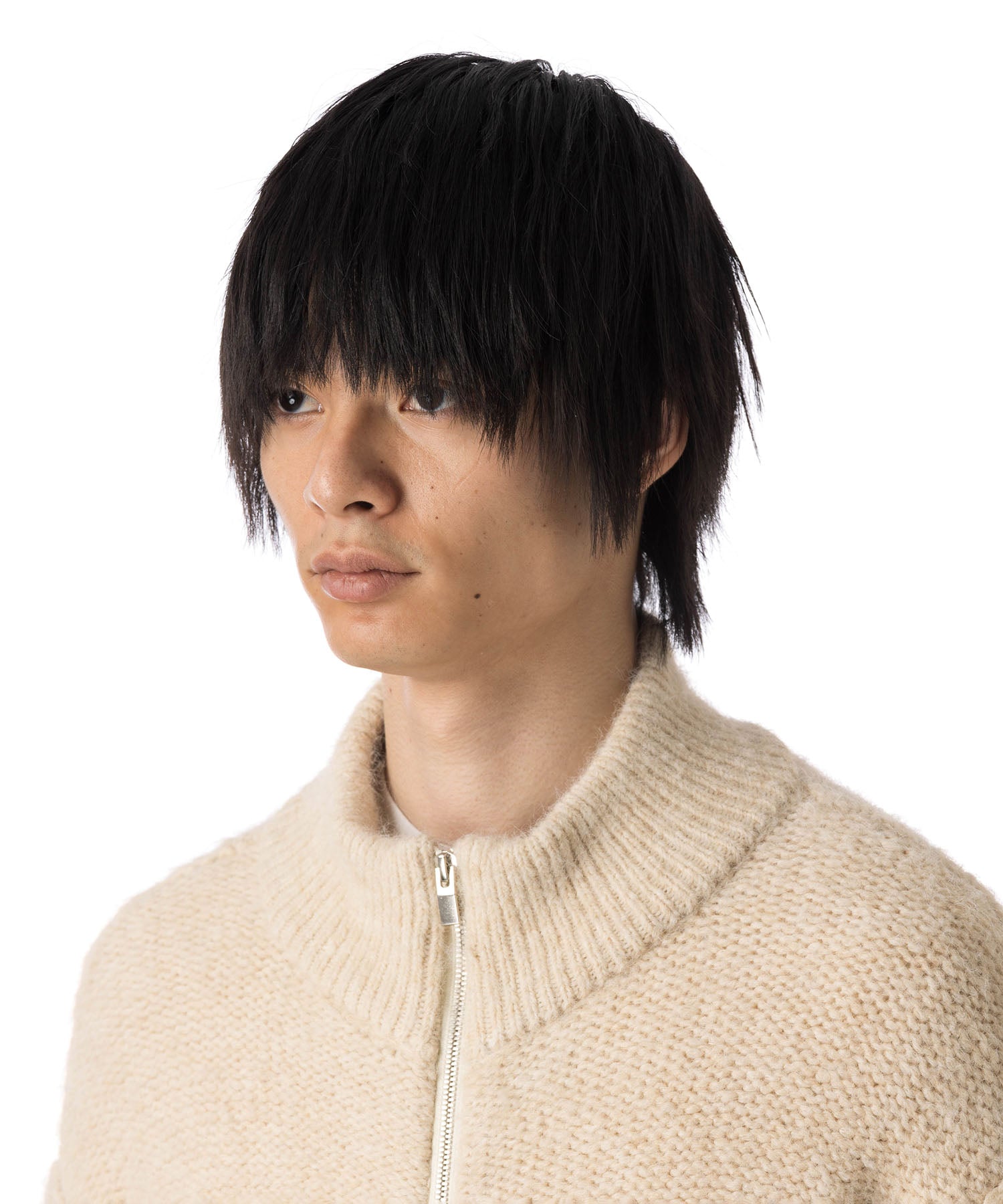 VEIN ヴェインのSHAGGY KNIT DRIVERS JACKET - OFF WHITEの公式通販サイトsession福岡セレクトショップ