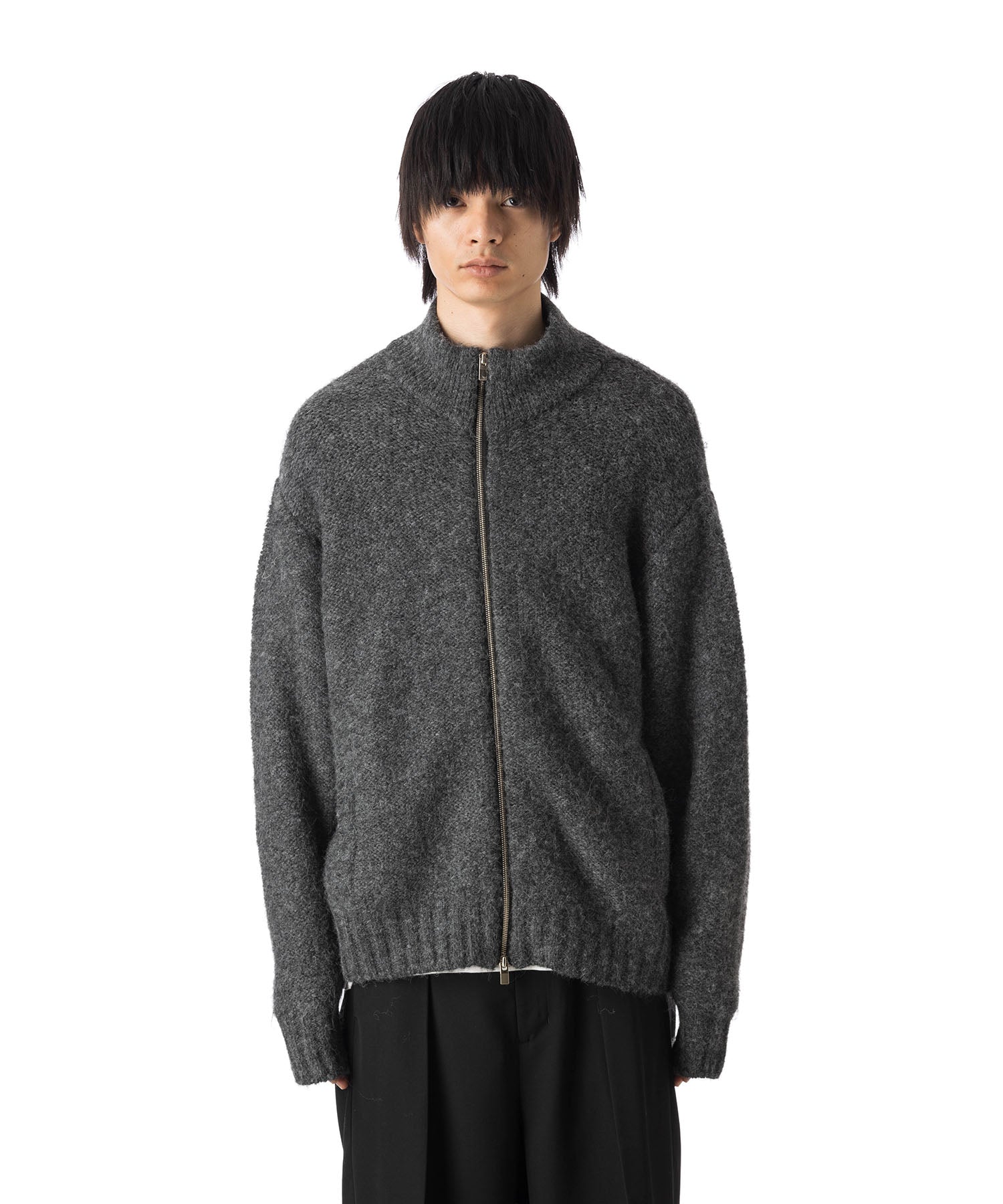 VEIN ヴェインのSHAGGY KNIT DRIVERS JACKET - X.GRAYの公式通販サイトsession福岡セレクトショップ