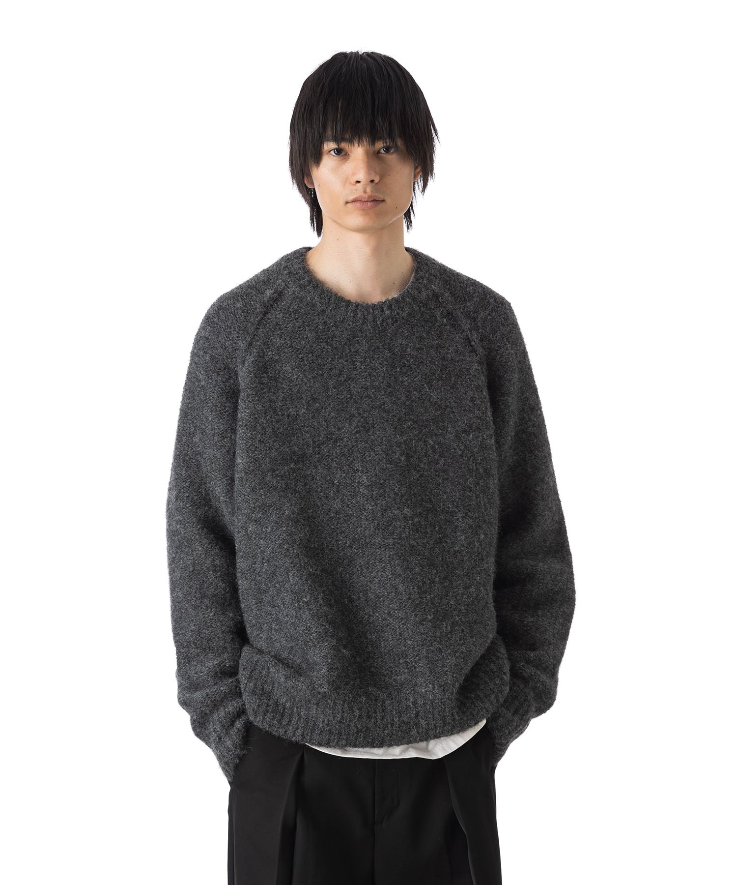 VEIN ヴェインのSHAGGY KNIT CREWNECK PULLOVER - X.GRAYの公式通販サイトsession福岡セレクトショップ