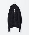 【 VEIN 】MALL YARN JERSEY ZIP UP HOODIE - BLACK