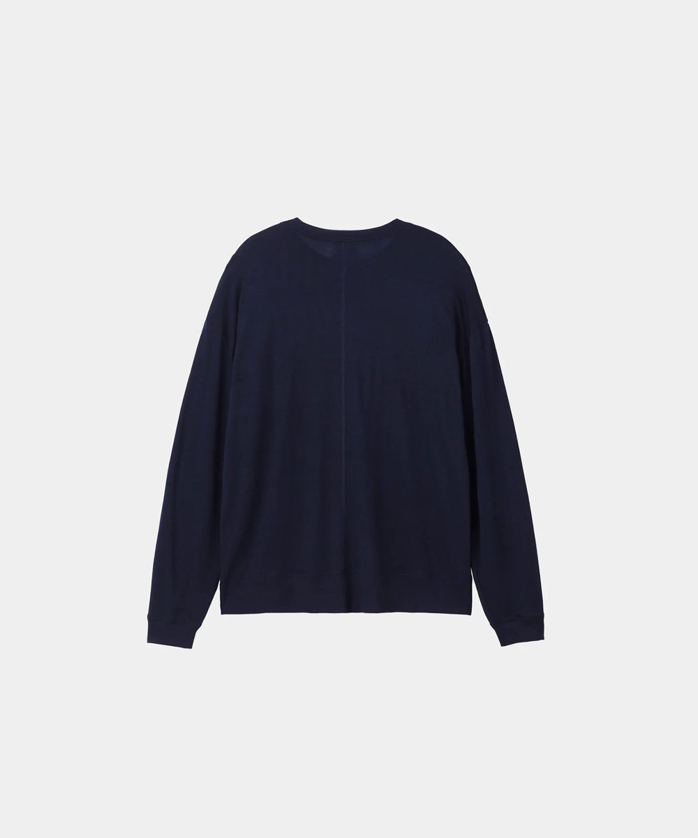 WWW - WRAPINKNOT wool wearのL/S OVERSIZED T-SHIRTのNAVY 公式通販サイトsession福岡セレクトショップ