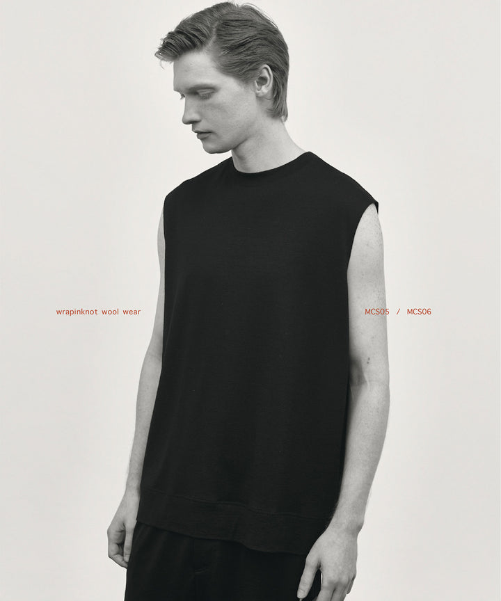 WWW ラッピンノットウールウェアSLEEVELESS PULLOVERのBLACK 公式通販サイトsession福岡セレクトショップ