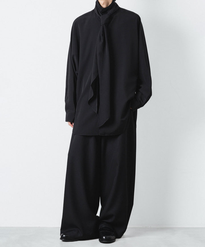 ato(アトウ)のCREPE DE CHINE SCARF SHIRT - BLACKの公式通販サイトsession福岡セレクトショップ