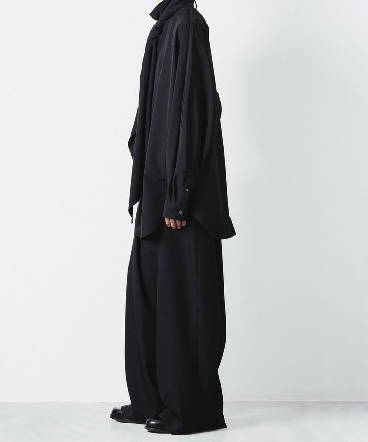ato(アトウ)のCREPE DE CHINE SCARF SHIRT - BLACKの公式通販サイトsession福岡セレクトショップ