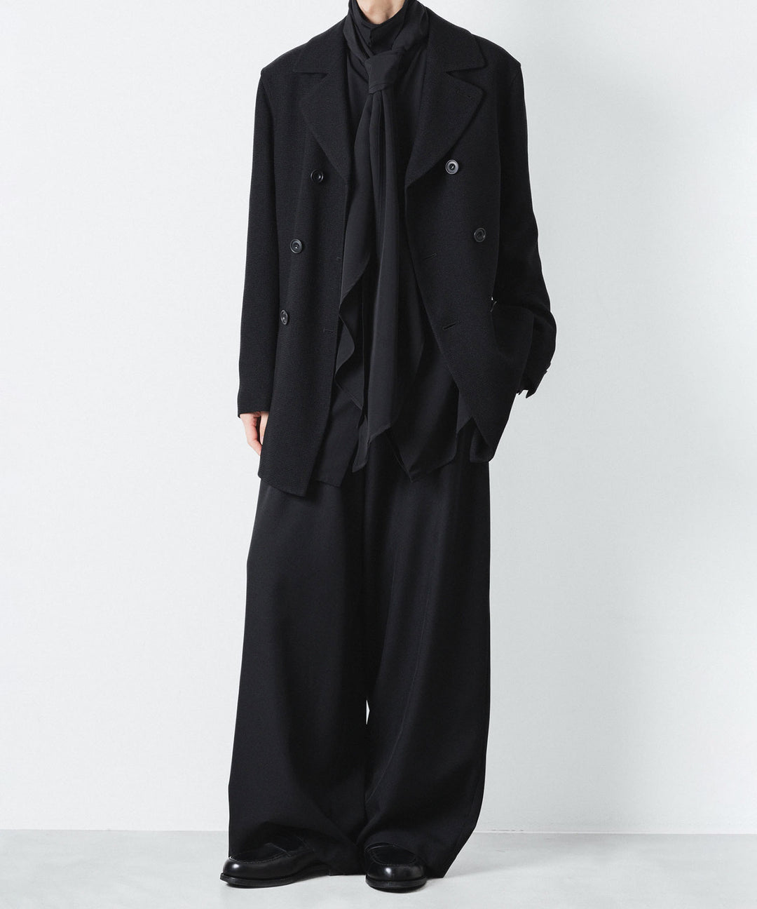 ato(アトウ)のCREPE DE CHINE SCARF SHIRT - BLACKの公式通販サイトsession福岡セレクトショップ