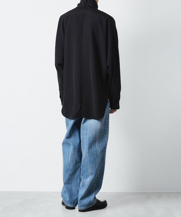 ato(アトウ)のCREPE DE CHINE SCARF SHIRT - BLACKの公式通販サイトsession福岡セレクトショップ