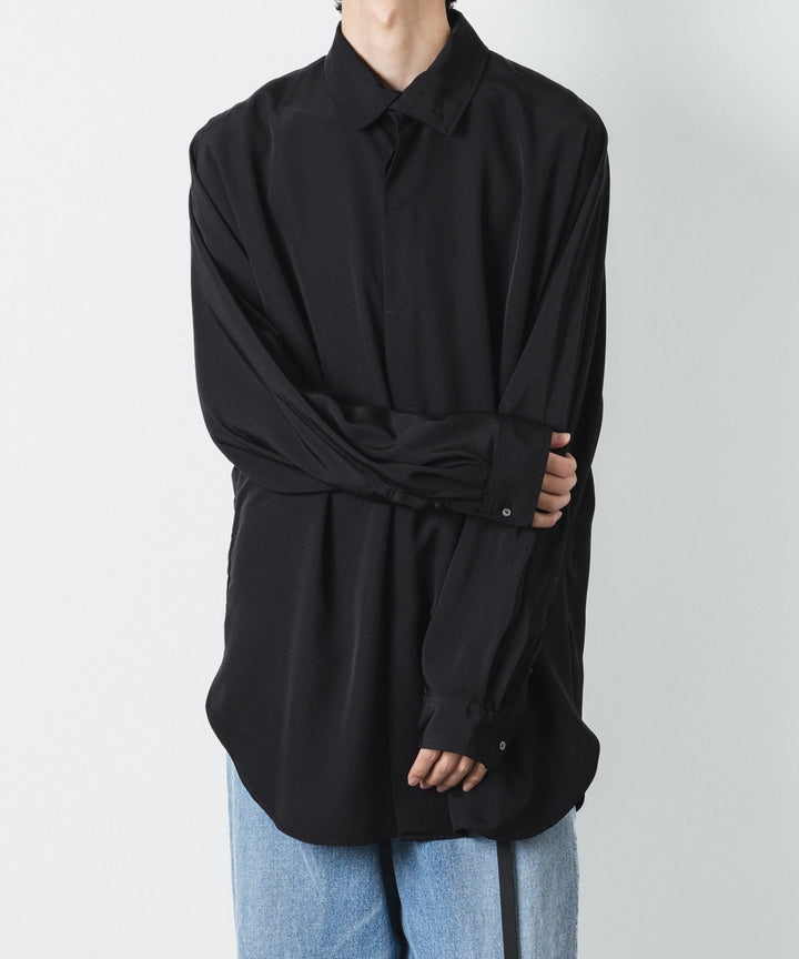 ato(アトウ)のCREPE DE CHINE SCARF SHIRT - BLACKの公式通販サイトsession福岡セレクトショップ