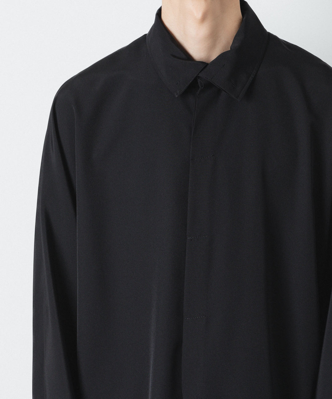 ato(アトウ)のCREPE DE CHINE SCARF SHIRT - BLACKの公式通販サイトsession福岡セレクトショップ