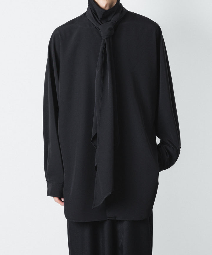 ato(アトウ)のCREPE DE CHINE SCARF SHIRT - BLACKの公式通販サイトsession福岡セレクトショップ