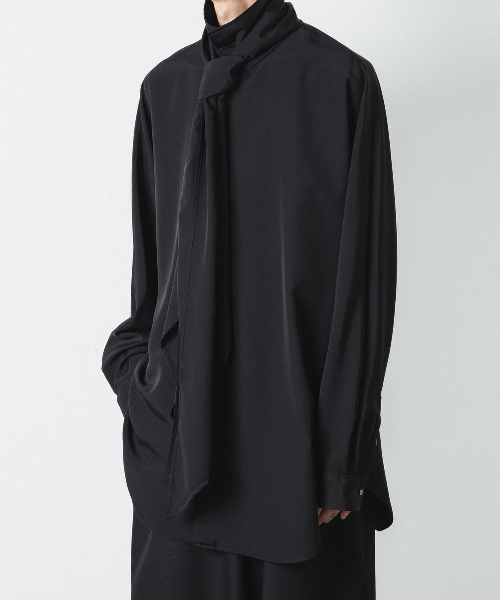 ato(アトウ)のCREPE DE CHINE SCARF SHIRT - BLACKの公式通販サイトsession福岡セレクトショップ