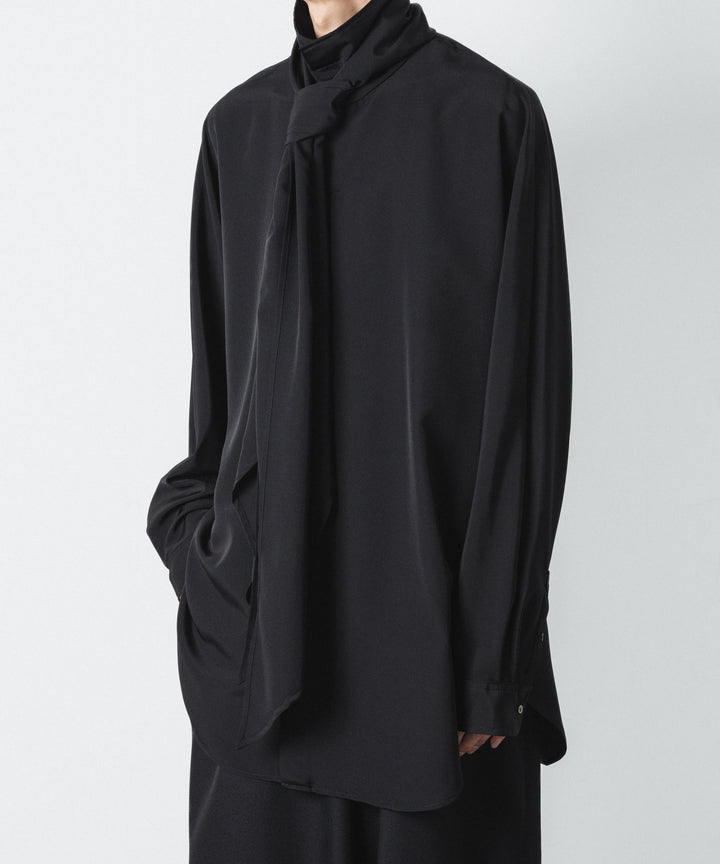 ato(アトウ)のCREPE DE CHINE SCARF SHIRT - BLACKの公式通販サイトsession福岡セレクトショップ