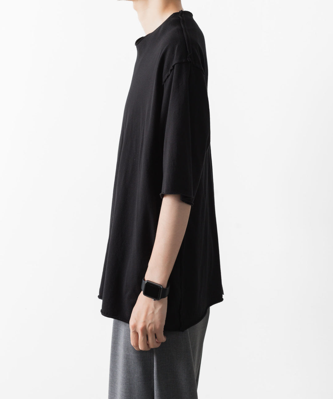 ATTACHMENT アタッチメントの80/2 PIMA CO JERSEY OVERSIZED LAYERED S/S TEE - BLACKの公式通販サイトsession福岡セレクトショップ