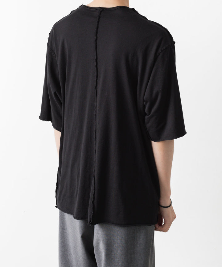 ATTACHMENT アタッチメントの80/2 PIMA CO JERSEY OVERSIZED LAYERED S/S TEE - BLACKの公式通販サイトsession福岡セレクトショップ