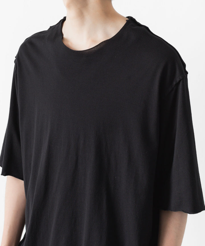 ATTACHMENT アタッチメントの80/2 PIMA CO JERSEY OVERSIZED LAYERED S/S TEE - BLACKの公式通販サイトsession福岡セレクトショップ