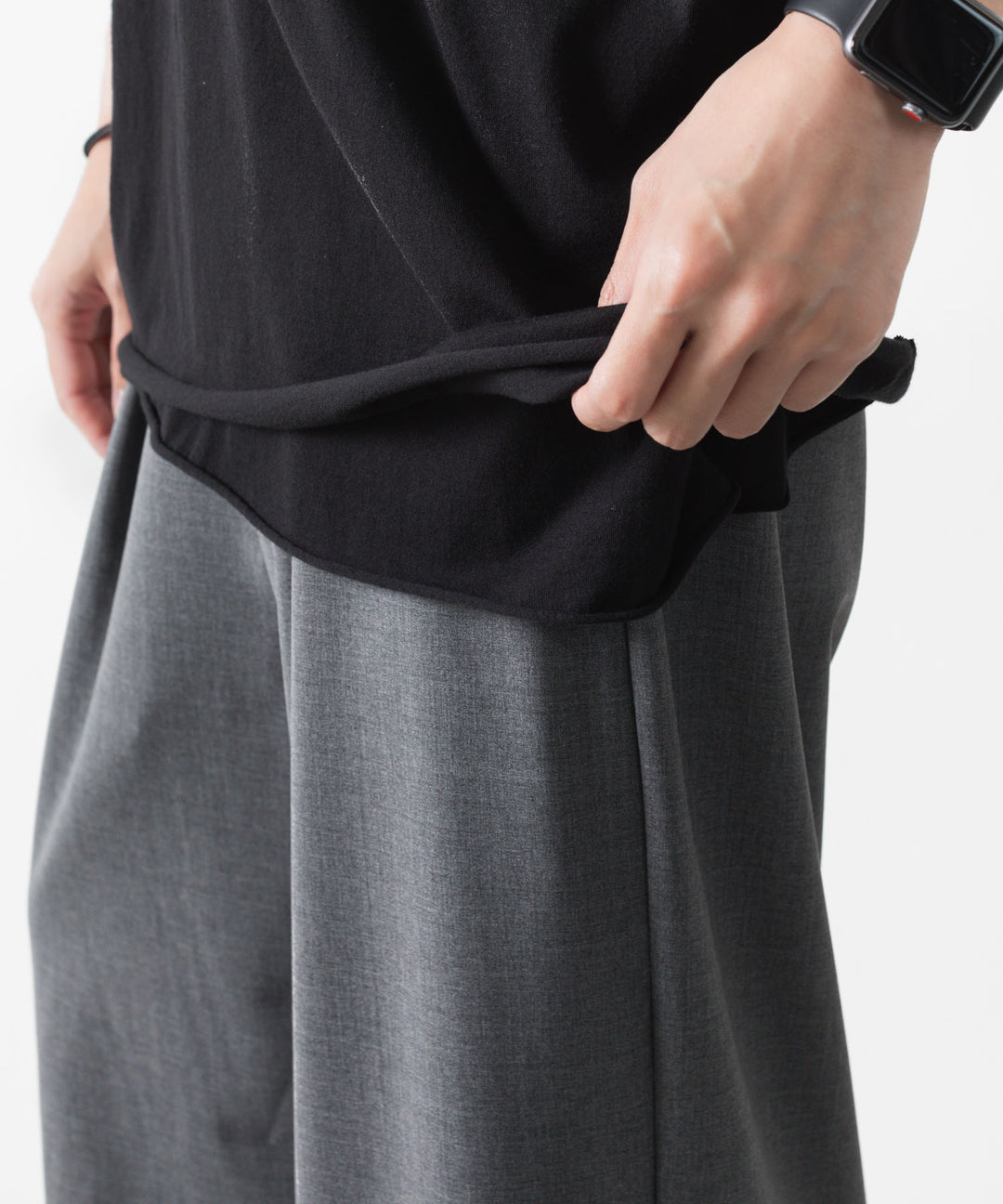 ATTACHMENT アタッチメントの80/2 PIMA CO JERSEY OVERSIZED LAYERED S/S TEE - BLACKの公式通販サイトsession福岡セレクトショップ