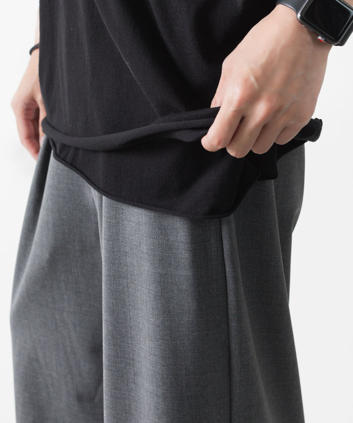 ATTACHMENT アタッチメントの80/2 PIMA CO JERSEY OVERSIZED LAYERED S/S TEE - BLACKの公式通販サイトsession福岡セレクトショップ